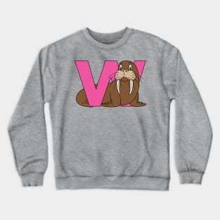 Letter W with Walrus Crewneck Sweatshirt